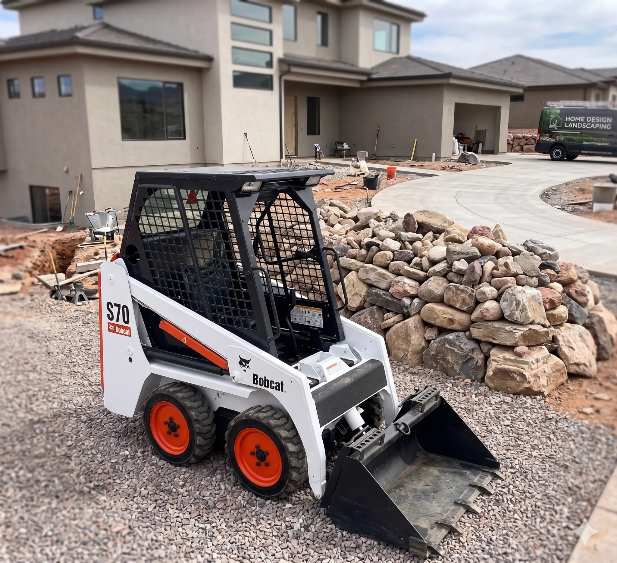 Graded and prepped lot after work with a Valley Skid Steer Rental Bobcat S70